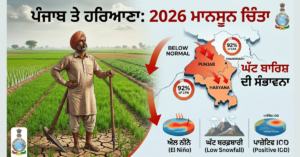 ਪੰਜਾਬ ਤੇ ਹਰਿਆਣਾ ਲਈ ਚਿੰਤਾ: 2026 ਦੇ ਮਾਨਸੂਨ ਦੌਰਾਨ ਘੱਟ ਬਾਰਿਸ਼ ਦੀ ਸੰਭਾਵਨਾ