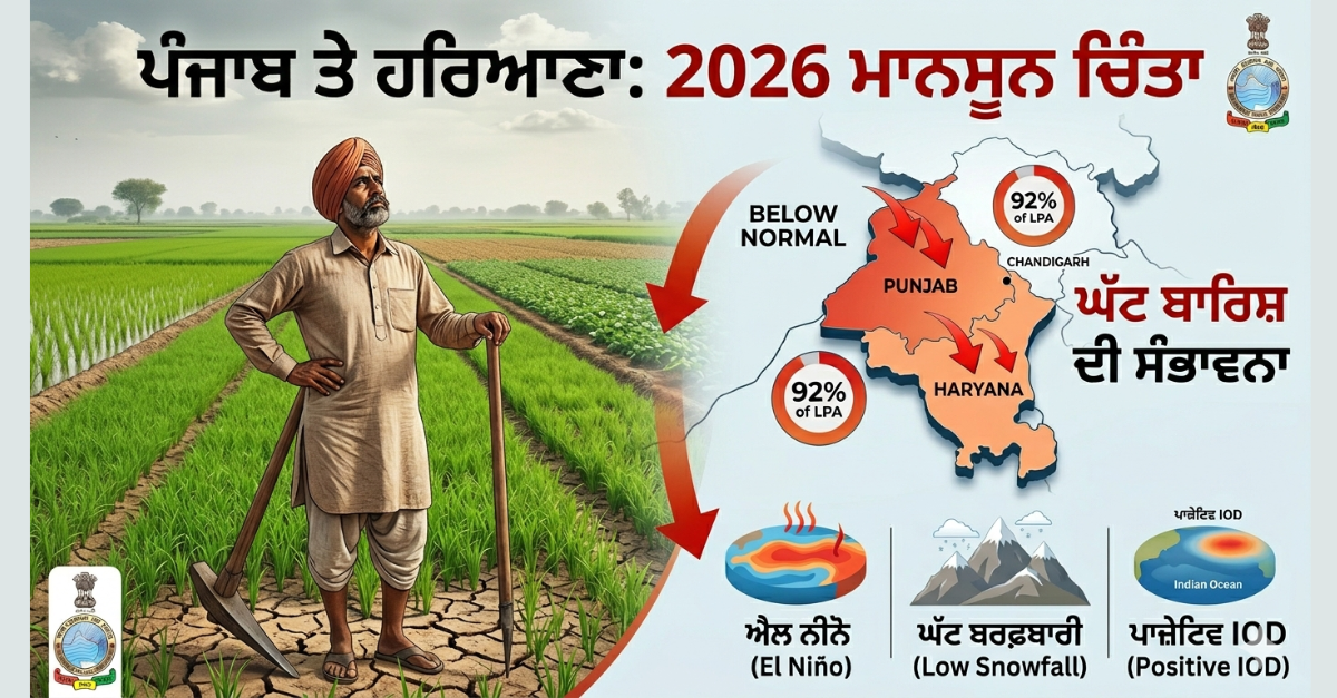 India Monsoon 2026, IMD Forecast, Punjab Weather, Haryana Rainfall, El Niño 2026, Agricultural News, Weather Update.