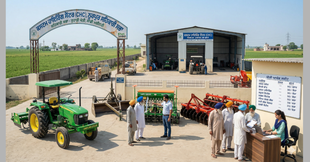 Custom Hiring Centres, CHC Punjab, Agricultural Machinery Rental, Small Farmers, Farm Mechanization, Super Seeder Rent, PAU Ludhiana, Crop Residue Management, ਕਸਟਮ ਹਾਇਰਿੰਗ ਸੈਂਟਰ, ਖੇਤੀਬਾੜੀ ਮਸ਼ੀਨਰੀ, ਕਿਰਾਏ ਤੇ ਮਸ਼ੀਨਰੀ, ਛੋਟੇ ਕਿਸਾਨ, ਪੰਜਾਬ ਖੇਤੀਬਾੜੀ, ਸੁਪਰ ਸੀਡਰ, ਪਰਾਲੀ ਦਾ ਪ੍ਰਬੰਧਨ, ਖੇਤੀ ਸੰਦ।